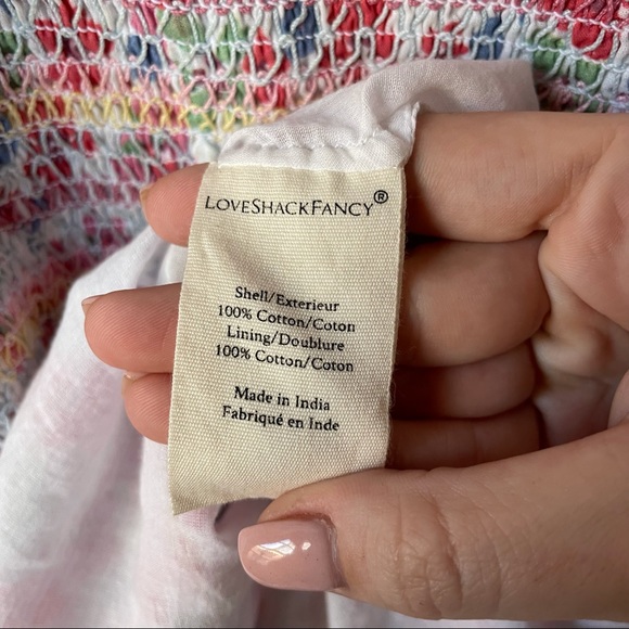 LoveShackFancy Analia Midi Dress Multi Cream Symphony - Picture 5 of 5